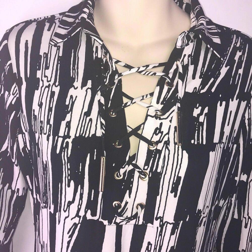 Womens Size 6 Calvin Klein Dress Lace-Up Neckline‎ Modern Classic Old Money - Picture 3 of 5